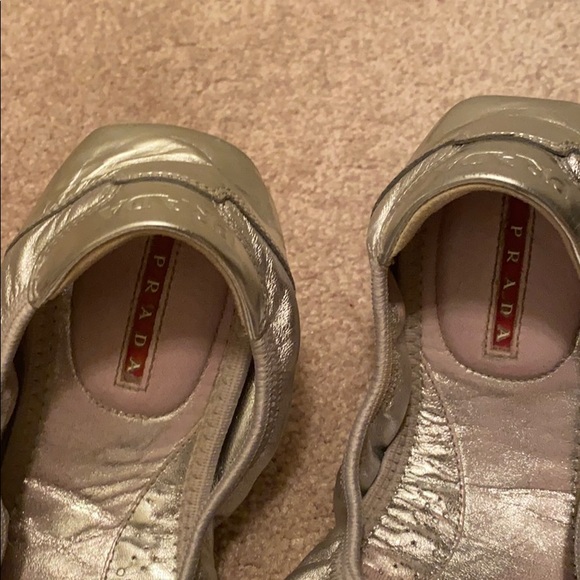 Prada Buffalo Dance Argento Ballet Flats - Picture 2 of 7